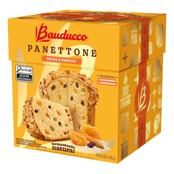 Caixa Bauducco Panettone Frutas e Damasco 500g 1