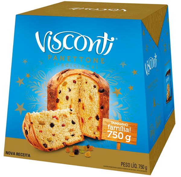 Caixa Visconti Panettone Frutas 750g  1