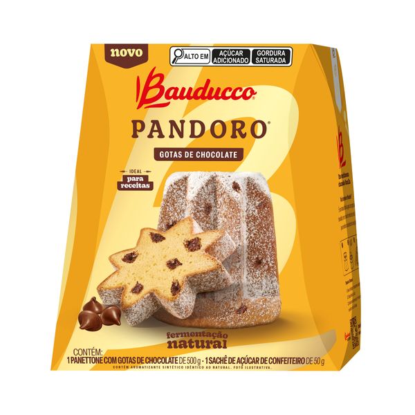 Caixa Bauducco Pandoro com Gotas de Chocolate 500g 2