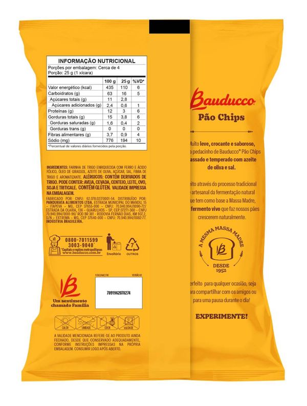 Caixa Bauducco Pão Chips 90g  2