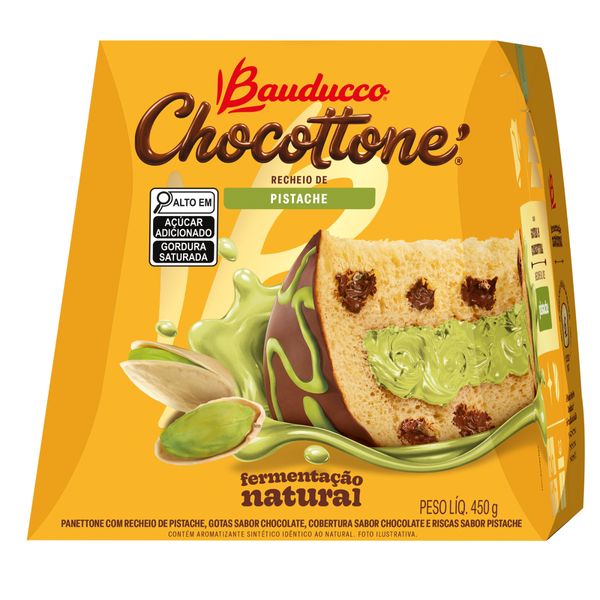 Caixa Bauducco Chocottone Recheio de Pistache 450g 2