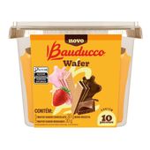 Caixa Bauducco Mini Wafer Chocolate e Morango Pote 300g 6 und.